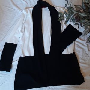 Black and White, Cardigan Sweater w/Shawl Collar
